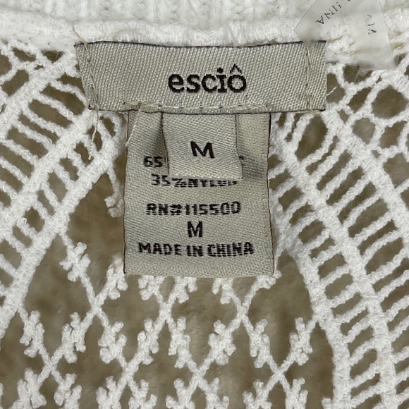 Escio Ivory Eyelash Open Front Longline Sweater Vest Size M - Picture 5 of 8